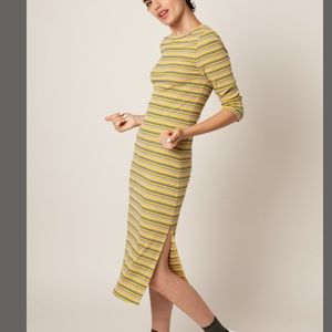 Rachel Antonoff Anita Dress In Yellow/Green Stripe